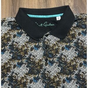 Robert Graham Men's Eastby Abstract Multi-Color Graphic Polo Shirt Sz L